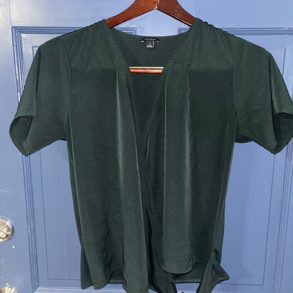Ann Taylor Short Sleeve Wrap Top